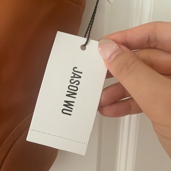 Jason Wu Crop Top Womens M Satin Bustier orange rust Trendy - Picture 5 of 6